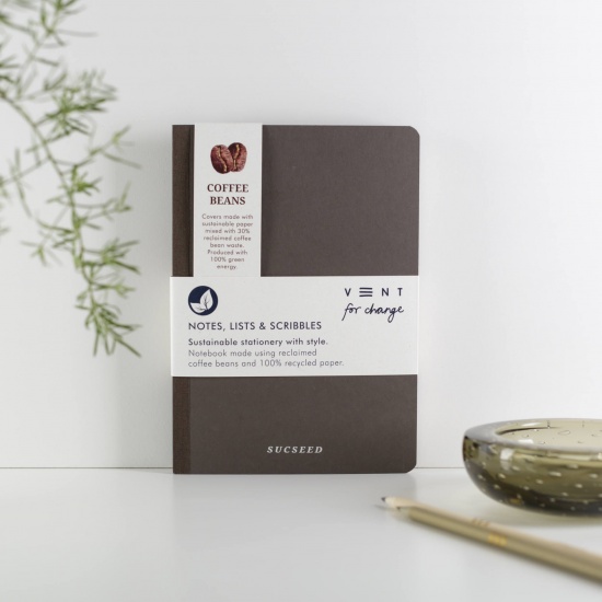 Recycled SUCSEED A5 Notebook  Coffee Beans
