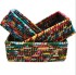 Grass & Recycled Sari Basket - Set of 3