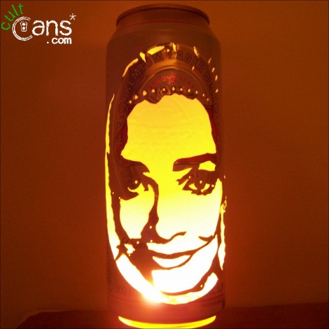 Audrey Hepburn Beer Can Lantern