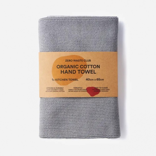 Hand Towel - 100% Organic Cotton - Cloud Grey