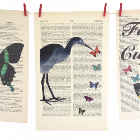 Roo Abrook Stork & Butterfly Print