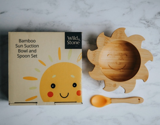 Baby Bamboo Weaning Bowl and Spoon Set - You Are My Sunshine