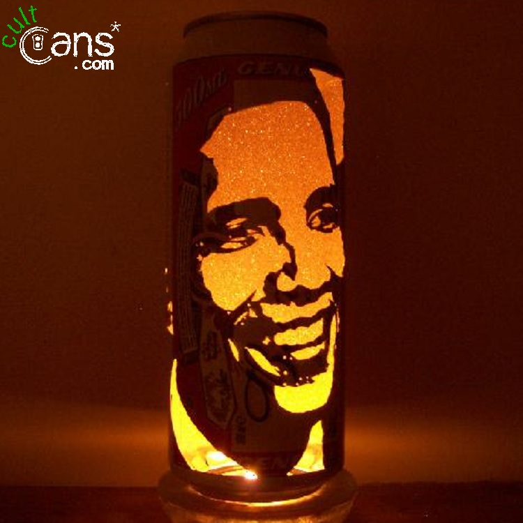 Barack Obama Beer Can Lantern