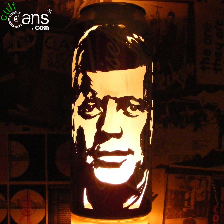 John F. Kennedy Beer Can Lantern