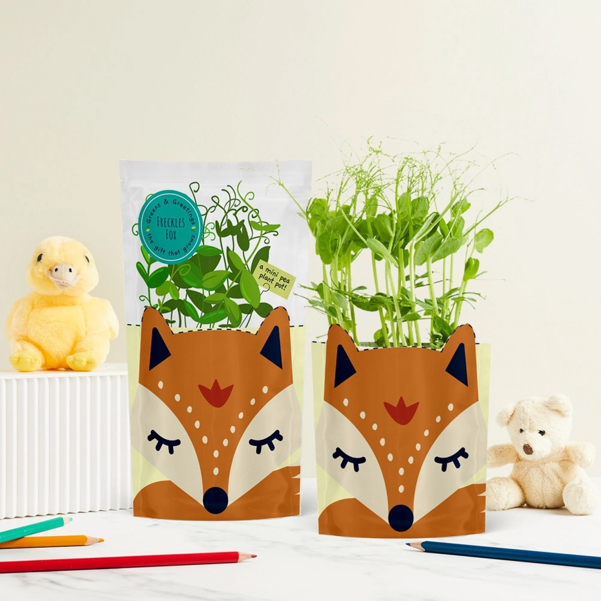 Freckles Fox Greens & Greetings, Kids Card and Seed Gift