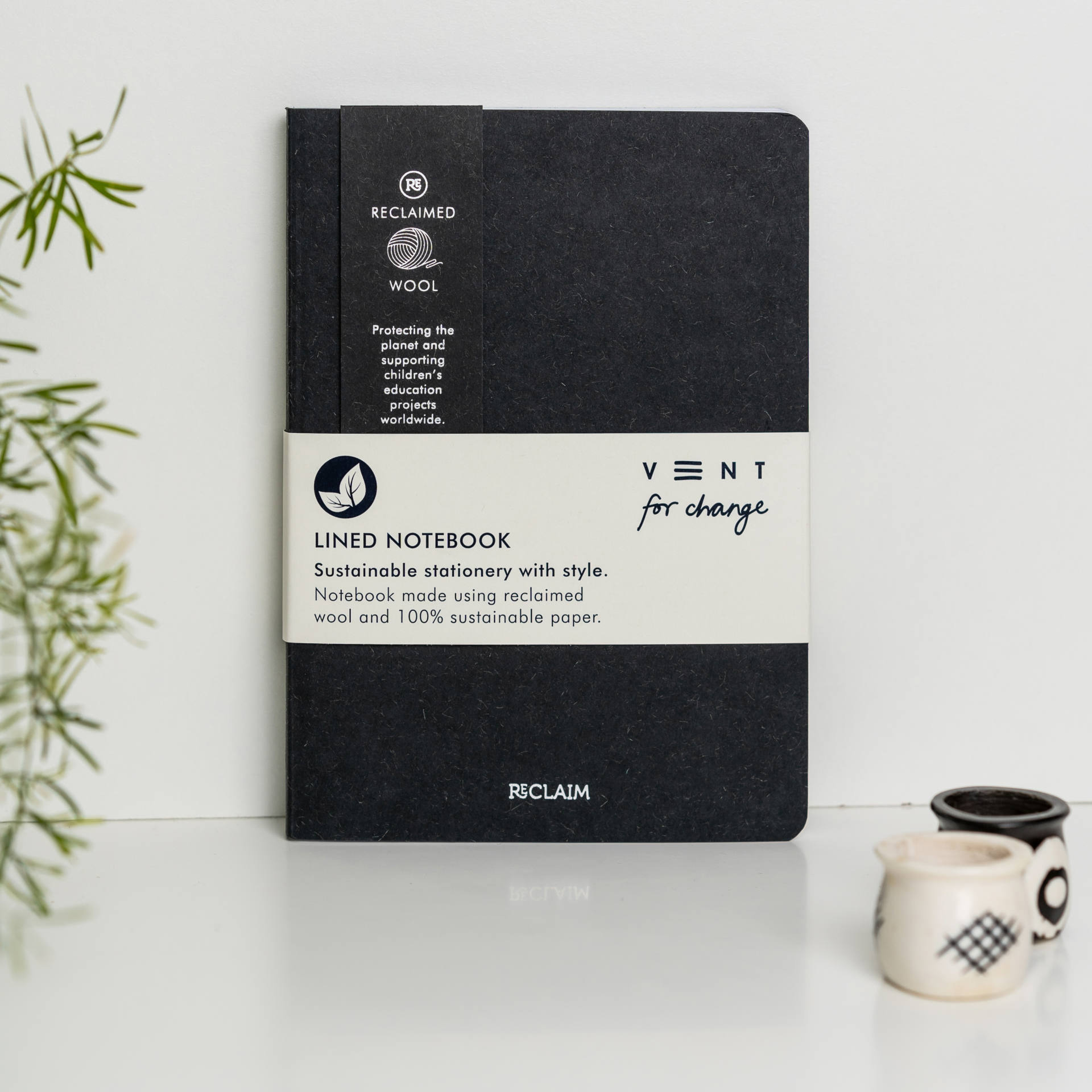 RECLAIM A5 Notebook – Black Wool