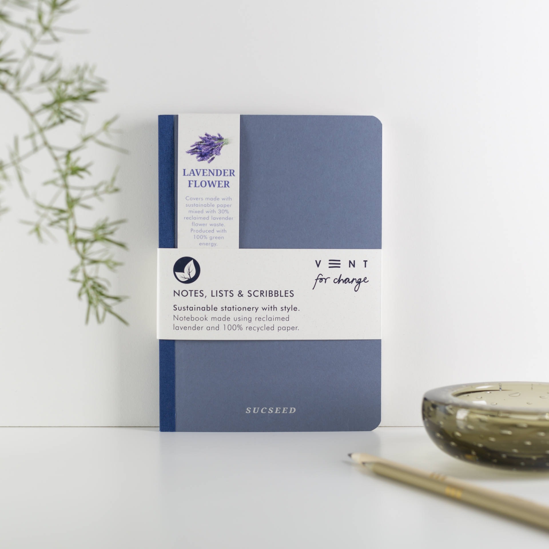 Recycled SUCSEED A5 Notebook – Lavender