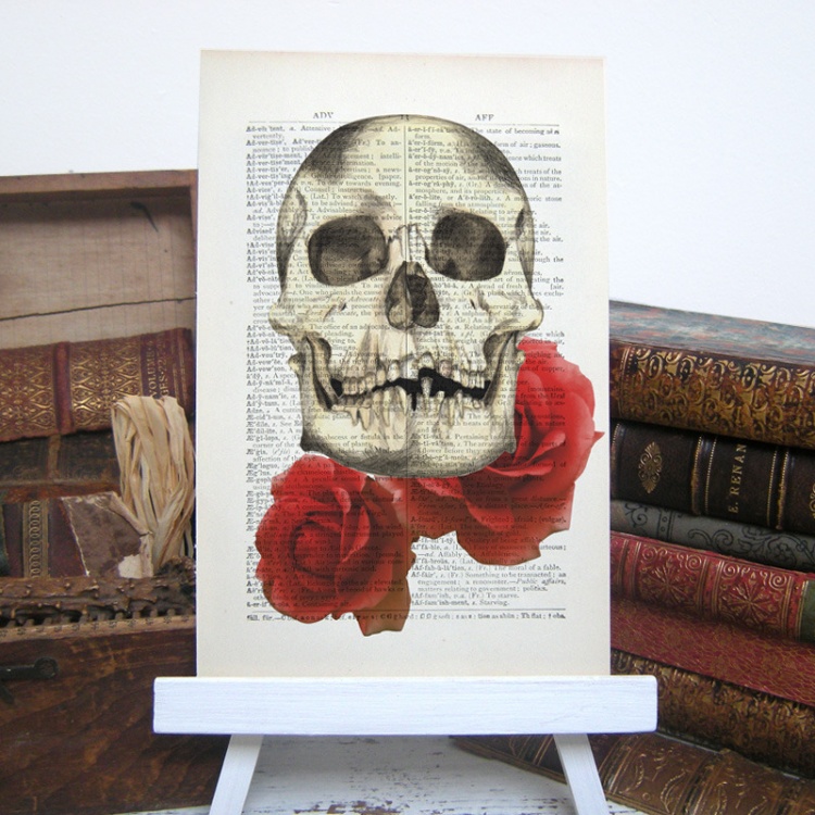 Skull & Roses Roo Abrook Print