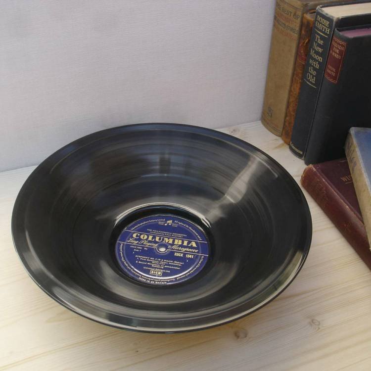 Large Vinyl Record Bowl
